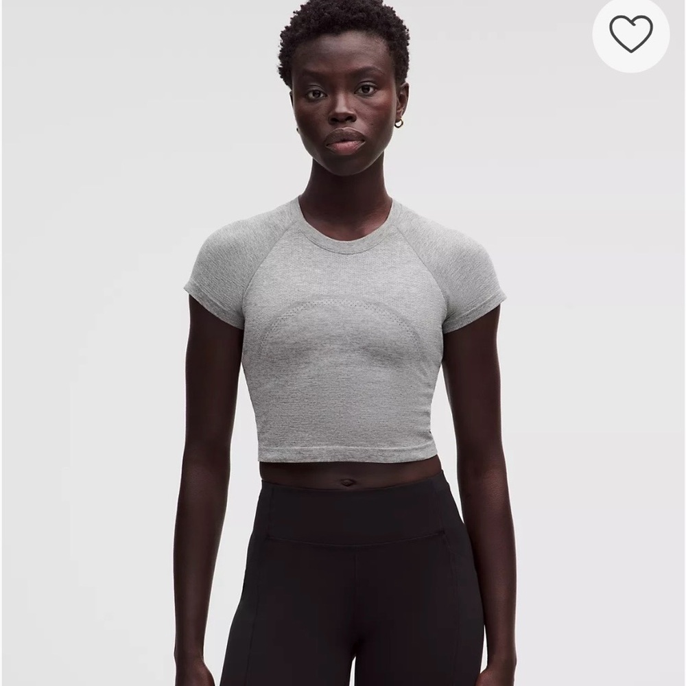 lululemon athletica Swiftly Tech Cropped Short-Sleeve Top 2.0 in Grey